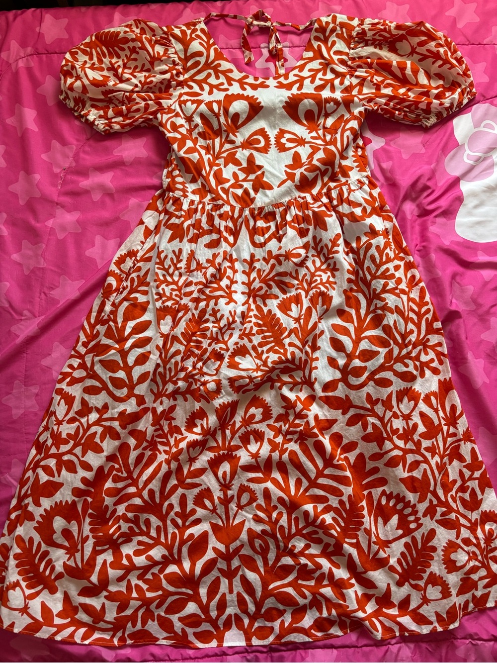 Jessie Zhao New York Red Coral Midi Dress NWT 6